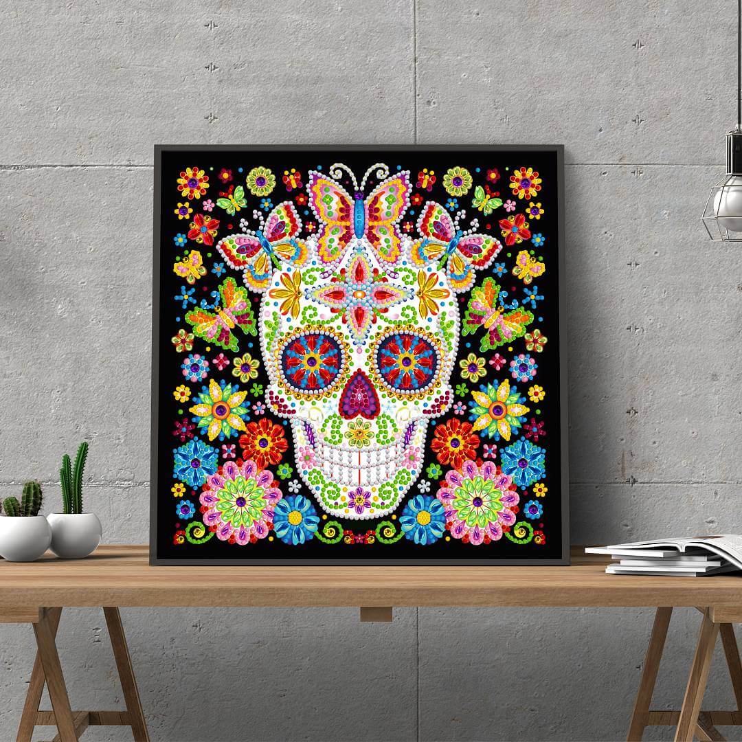 Doodle Skeleton Floral - DIY Diamond Painting Glow in the Dark