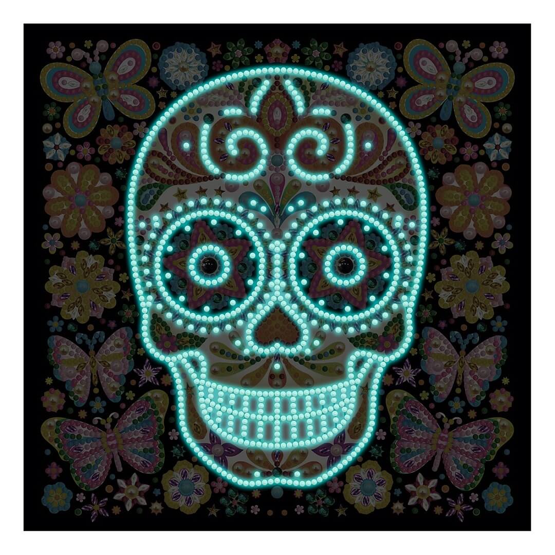 Doodle Skeleton Butterfly - DIY Diamond Painting Glow in the Dark