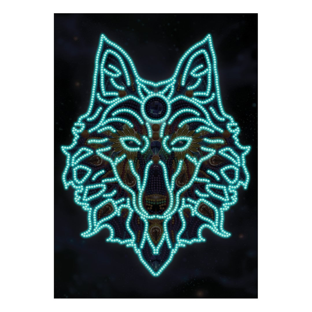 Doodle Wolf - DIY Diamond Painting Glow in the Dark