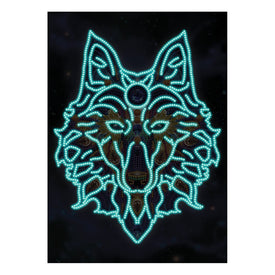 Doodle Wolf - DIY Diamond Painting Glow in the Dark