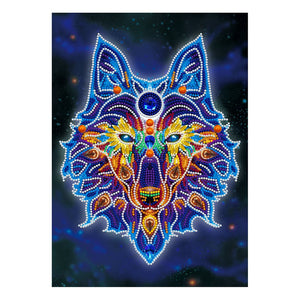 Doodle Wolf - DIY Diamond Painting Glow in the Dark