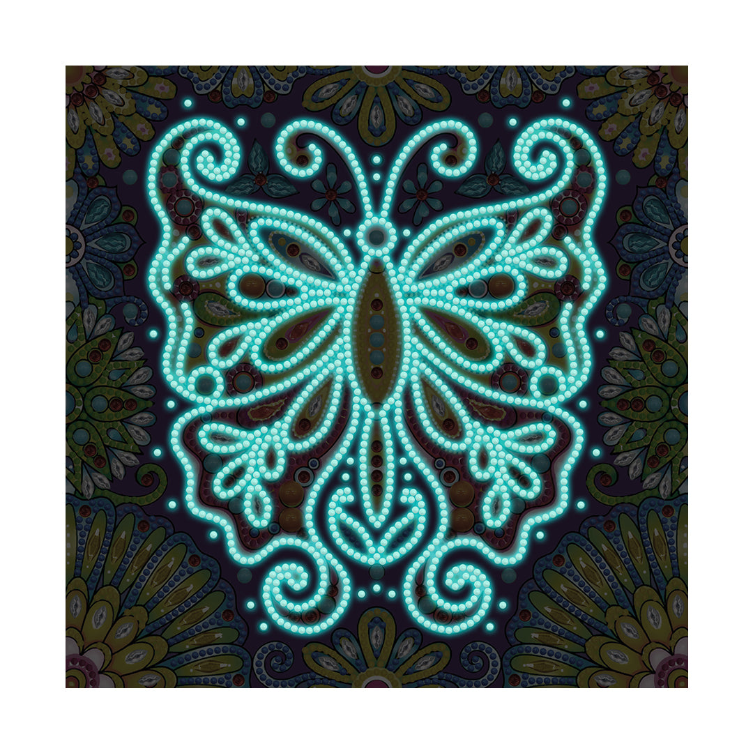 Doodle Butterfly - DIY Diamond Painting Glow in the Dark