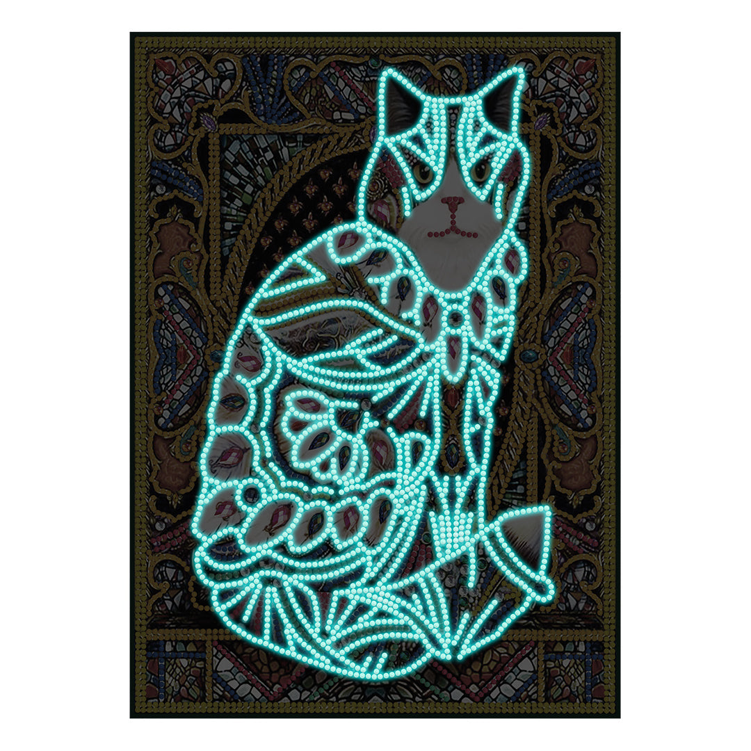 Fierce Cat - DIY Diamond Painting Glow in the Dark