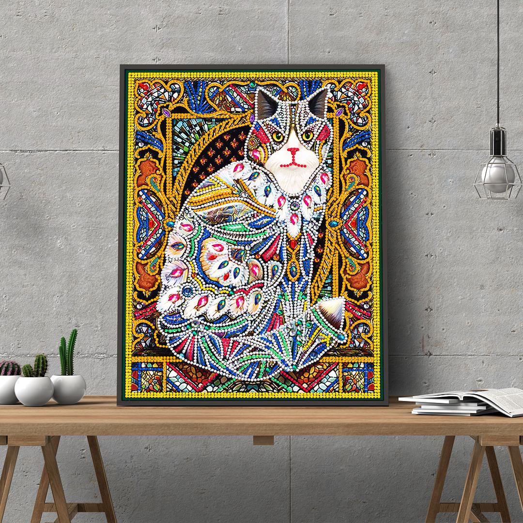 Fierce Cat - DIY Diamond Painting Glow in the Dark