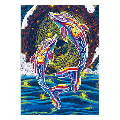 Image of Dolphins - DIY Diamond Painting Glow in the Dark