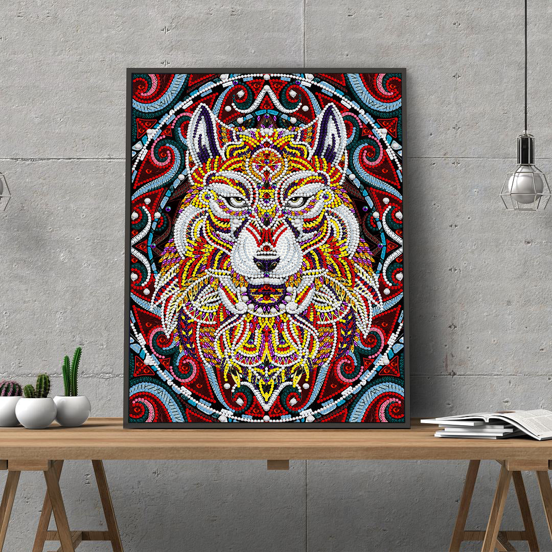 Fierce Wolf - DIY Diamond Painting Glow in the Dark