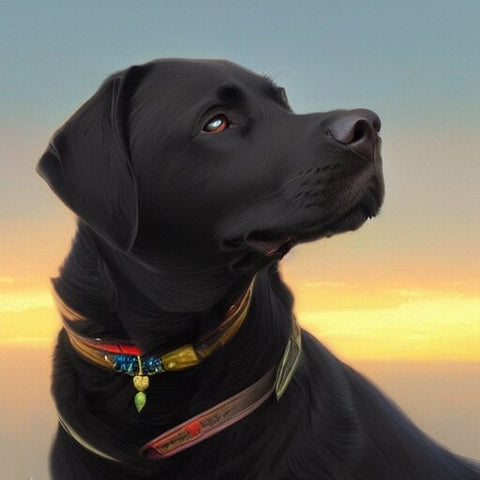 Image of Black Labrador Retriever Portrait - DIY Diamond Painting