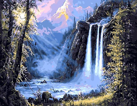 Image of Beautiful Waterfall - DIY Painting By Numbers