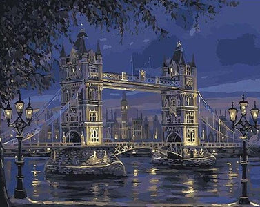 London Bridge at Night - DIY Painting By Numbers