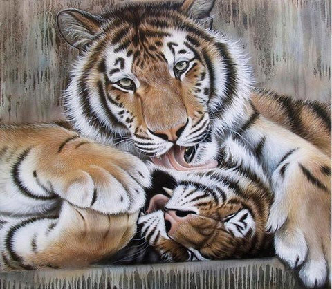 Image of Tigers Mom's Love - DIY Painting By Numbers