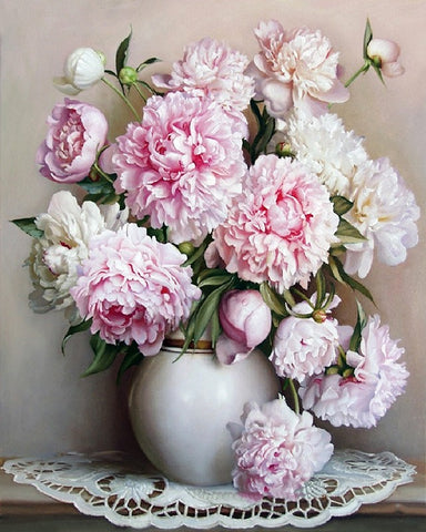 Image of Flowers in a Vase - DIY Painting By Numbers