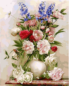 Flowers in a Vase - DIY Painting By Numbers
