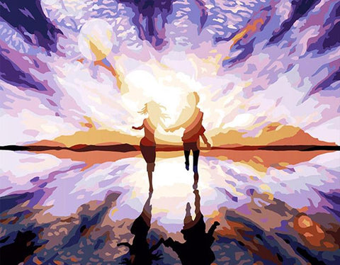 Image of Running Couple - DIY Painting By Numbers