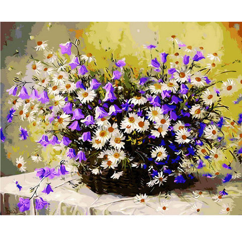 Purple and White Bouquet - DIY Painting By Numbers