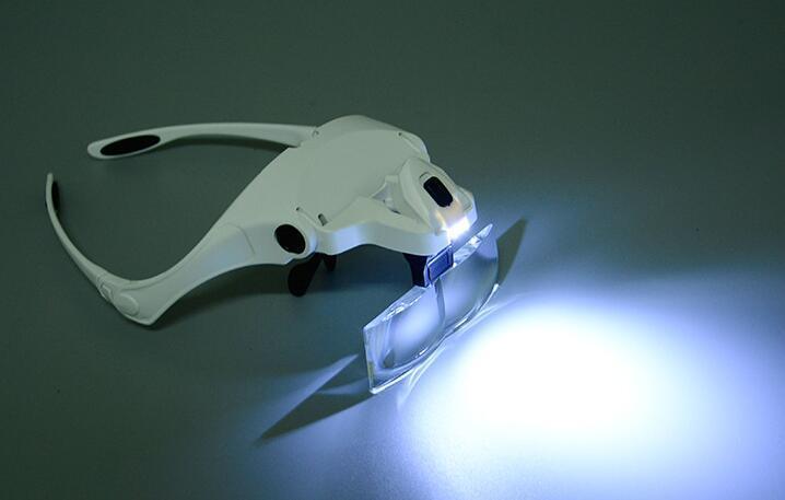 Head Mount Magnifier (up to  3.5X) With LED Light Bracket and Headband