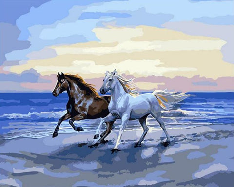 Image of Horses Running - DYI Painting By Numbers