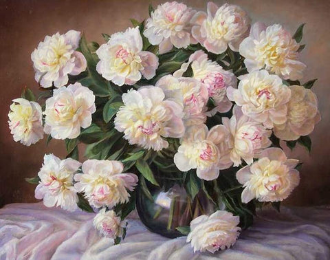 Image of Light Pink Flowers - DIY Painting By Numbers