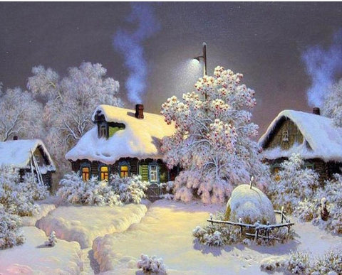 Image of Snow Landscape - DIY Painting By Numbers