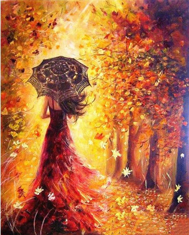 Beautiful Women  in the Autumn - DIY Painting By Numbers