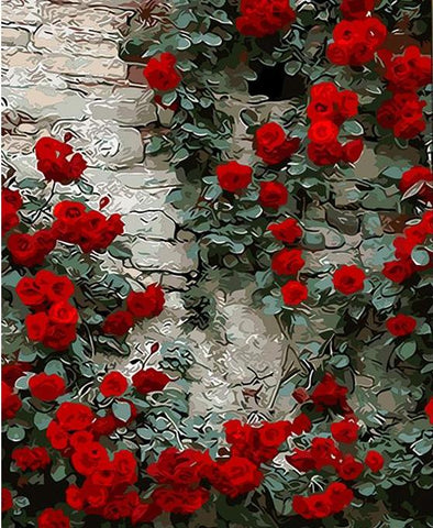 Image of Red flowers - DIY Painting By Numbers