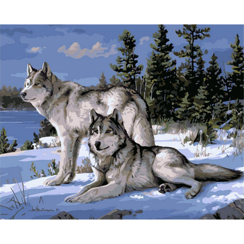 Image of Wolves in the Snow -  DIY Painting By Numbers