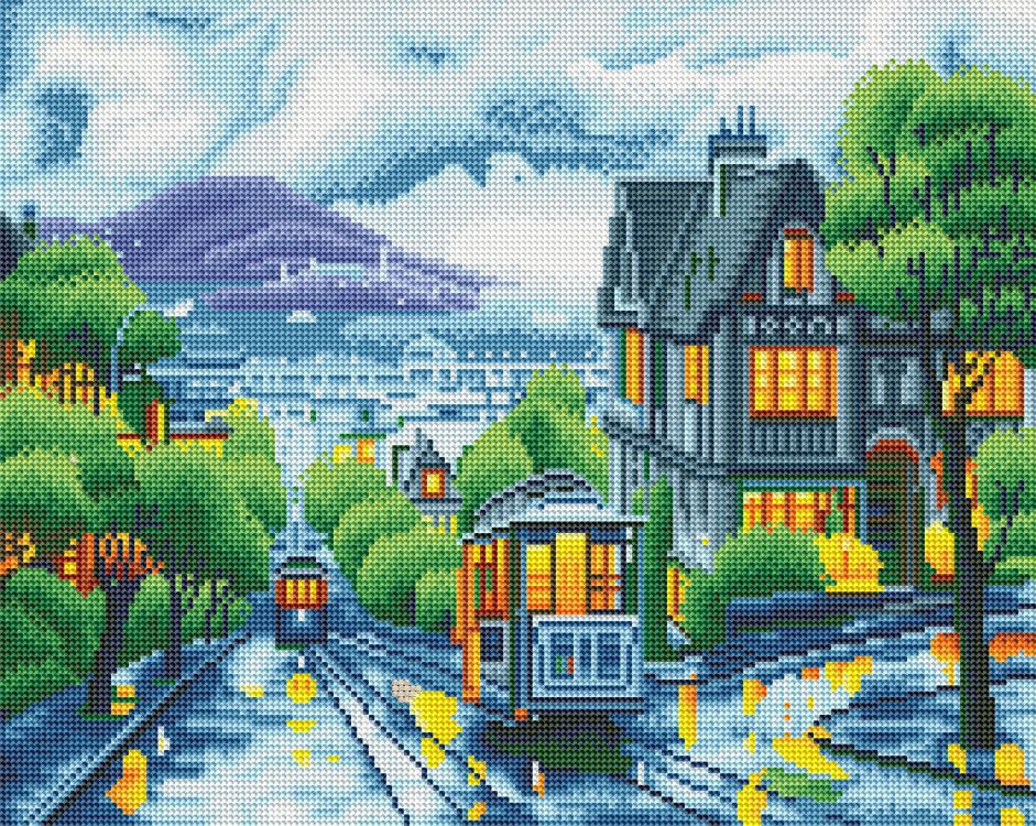 Train in the City - LED DIY Diamond Painting
