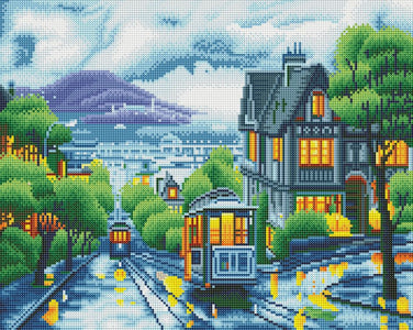 Train in the City - LED DIY Diamond Painting