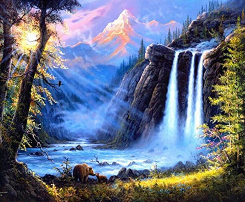 Image of Waterfalls View - DIY Diamond Painting