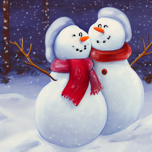 Playful Couple Snowman - DIY Diamond Painting