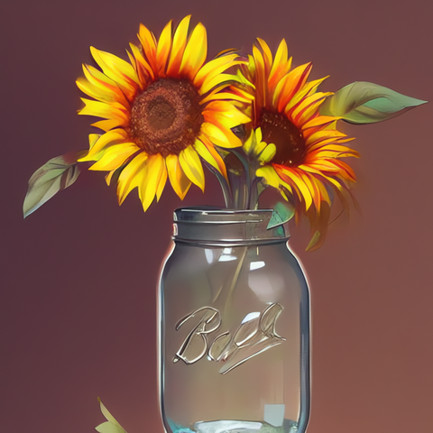 Image of Sunflower in a Jar - DIY Diamond Painting