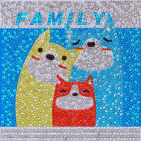 Dog Family - DIY Diamond Painting for Kids