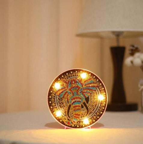 Elephant - DIY Diamond Painting LED Lamp