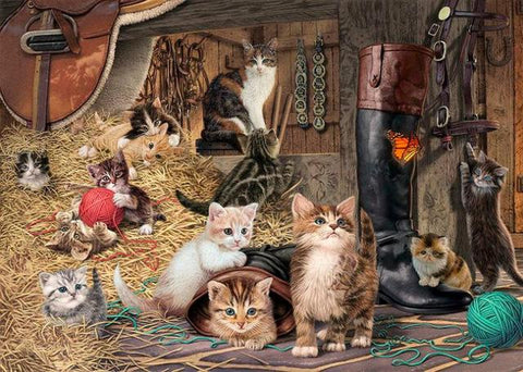 Image of Cats in the Barn - DIY Diamond Painting