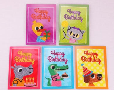 Birthday Set (5pcs) - DIY Diamond Painting Greeting Cards