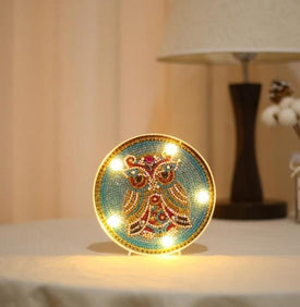 Mandala Owl - DIY Diamond Painting LED Lamp