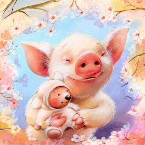 Image of Piglet and a Toy  - DIY Diamond Painting