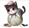 Kitten Playing with the Yarn - DIY Diamond  Painting