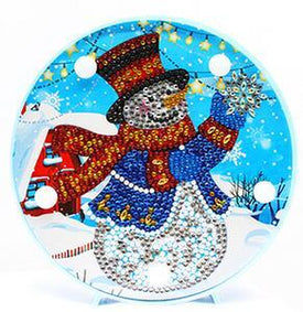 Happy Snowman - DIY Diamond Painting LED Lamp
