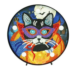 Halloween Cat - DIY Diamond Painting LED Lamp