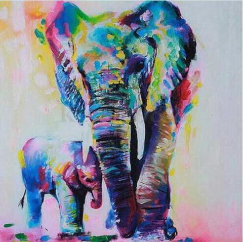 Image of Mother and Child Elephant - DIY Diamond Painting