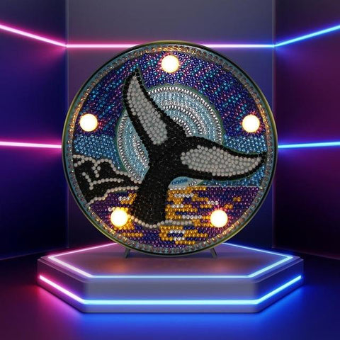 Image of Dolphin's Tale - DIY Diamond Painting LED Lamp