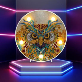 Fierce Owl - DIY Diamond Painting LED Lamp